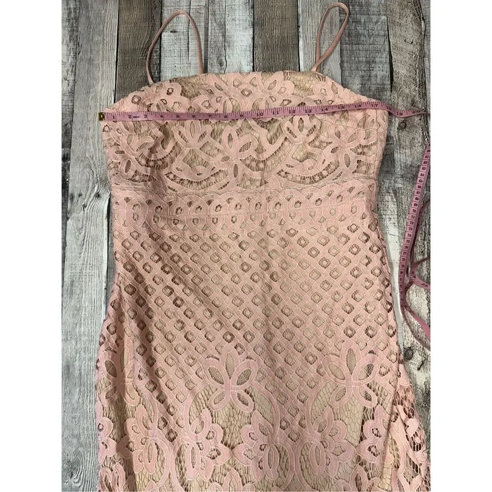 Lulu’s Unlimited Love Lace Trumpet Midi Dress Dusty Pink Wedding Europe Size XL - Picture 4 of 8